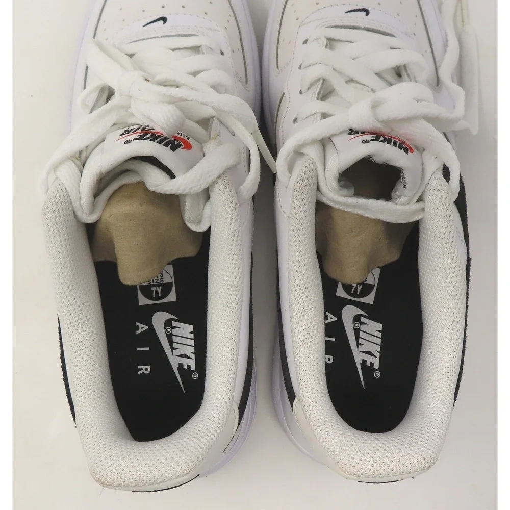 Nike Air Force 1 Low White Black GS Sneakers DH2920-111 Boys Size 7 Y NEW No Box